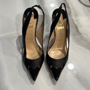 Christian Louboutin black slingback heels